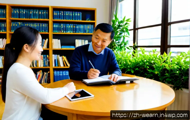 성공적인 평생학습자를 위한 네트워킹 전략 - Photorealistic lifelong learning networking scene in a bright modern community learning center, dive...